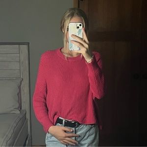 Women’s Pink Cotton On Cropped Knit Sweater